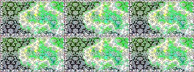 Yeşil renkte etnik çiçeklerle kusursuz bir desen. Raster Çiçek İllüstrasyonu güzel tekstil..