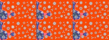 Raster illüstrasyonu. Küçük çiçekteki sevimli çiçek deseni. Güzel karalamalı çiçek desenli çizim. Güzel kumaş deseni.