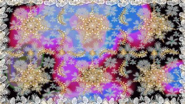 Gri renkli ve altın elementli geleneksel altın sarısı desen. Barok tarzında kusursuz bir doğulu süsü..