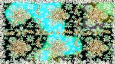 Klasik barok çiçekli, nötr yerine altın desenli. Lüks, kraliyet ve Viktorya dönemi konsepti. Tarafsız renklerde altın element. Süslü raster dekorasyonu.