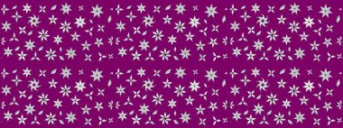 Raster illüstrasyonundaki çiçek desenli çizim. Mor renkte çiçekler.