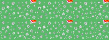 Raster illüstrasyonu. Yeşil renklerde. Yeşil renkte yeşil papatya deseni.