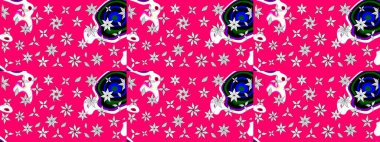 Şirin çiçekler. Çizgi çizimi kalıbı. Raster Moda kumaş deseni.