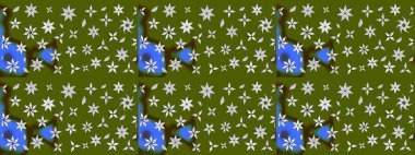 El çizimi, soyut ve süslü elementler. Yeşil renkler. Suluboya resim taklit Raster çizimi. Yaz çiçekleri teması. Klasik çiçekler..