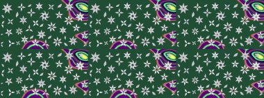 Raster suluboya çiçek deseni, narin çiçekler, yeşil çiçekler, tebrik kartı şablonu. Güzel kumaş deseni.