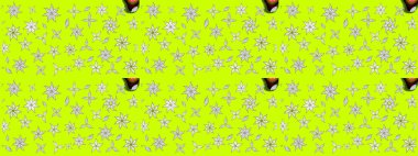 Egzotik çiçekler, botanik, yeşil renklerdeki parlak klasik doğa. Klasik tropikal doğal elementlerin suluboya seti. Raster illüstrasyonu.