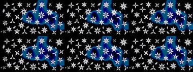 Suluboya çizim kalıbı. Suluboya tarzında siyah renkte çiçekler. Çiçek izi.