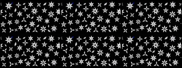 Siyah renkli siyah papatya deseni. Siyah renklerde. Raster illüstrasyonu.