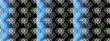 Elle çizilmiş. Raster resim. Sorunsuz çiçek desenli çiçekli, halk tarzında bırakır.