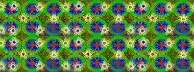 Kış kar taneleri, raster arka plan. Yüzey için tekrarlanan doku, ambalaj kağıdı, yeşil, mavi ve kahverengi renkli kar tanesi.