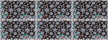 Karalama çiçeği. Renkli Bahar Temalı Kusursuz Arkaplan. Raster illüstrasyonu. Zentangle soyut çiçekleri. Düz Çiçek Elementleri Tasarımı. Şirin kumaş deseni.