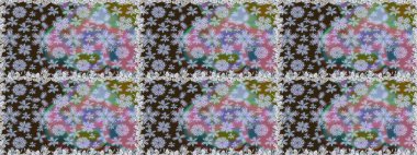 Çiçeksel, nötr, pürüzsüz desen. Klasik taslak çizimi. Raster Yumuşak kumaş deseni. Raster çiçek izi..