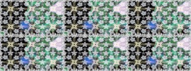 Hint süsü. Çiçek duvar kağıdı. Raster illüstrasyonu. Tarafsız renklerde. Kusursuz desen. Renkli süs kenarı.