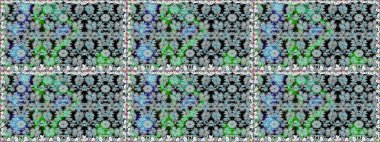 Kusursuz. Şirin çiçek elementleri. Raster illüstrasyonu. Gri renkli çiçekler.