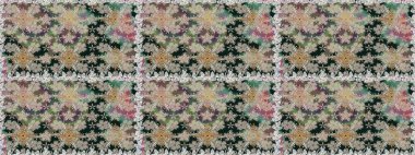 Raster hisseleri. Kusursuz bir arka plan modeli. Gri üzerine çiçekler. Suluboya, elle çizilmiş.