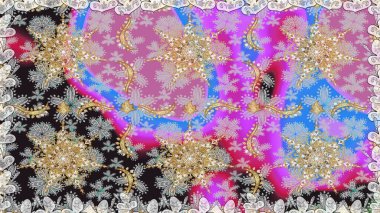 Kusursuz klasik altın desen. Raster geleneksel oryantasyon süsü. Altın elementlerle nötr renklerde altın desen.