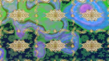 Mavi renkli ve altın elementli desen. Eskiz öğesi ahşap oyma. Küçük bir alan derinliği. Altın kaplamalı mavi fon. Lüks mobilyalar. Klasik mobilya tarzı. Oyma. Patina..