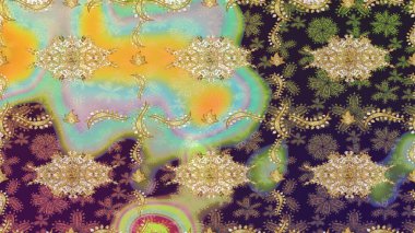 Geleneksel oryantasyon süsü. Tarafsız renklerde altın elementlerle çizim. Klasik klasik klasik arka plan. Klasik Raster altın desenini çiz. Raster illüstrasyonu.