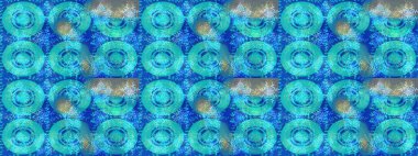 Raster illüstrasyonundaki çiçek desenli çizim. Düz Çiçek Elementleri Tasarımı. Renkli Bahar Teması eskiz kalıbı. Mavi renkte çiçekler.