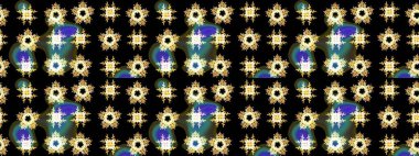 Siyah renklere karalamalar çizilmiş çiçek deseni. Raster illüstrasyonu.