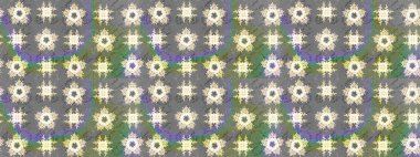 Raster illüstrasyonu. Gri renkli çiçekler. El çizimi çiçekli soyut çizim deseni.