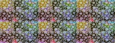 Düz Çiçek Elementleri Tasarımı. Raster Modaya uygun kumaş deseni. Renkli Bahar Teması eskiz kalıbı. Kahverengi renkli şirin çiçek deseni.