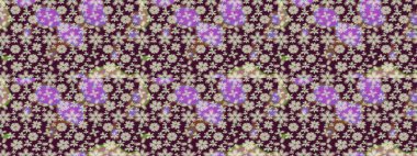 Kabile sanatı boho baskısı, klasik çiçek arkaplanı. Arkaplan dokusu, duvar kağıdı, kahverengi renkli çiçek teması. Soyut etnik raster çizim kalıbı.