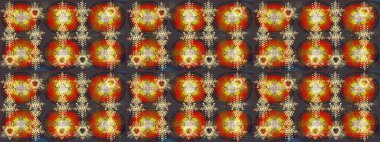 Raster Modaya uygun kumaş deseni. Kahverengi, gri ve kırmızı renkli şirin çiçek desenleri. Düz Çiçek Elementleri Tasarımı. Renkli Bahar Teması çizim şablonu.