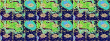 Altın elementlerle mavi renklerde altın desen. Raster altın tekstil baskısı. Çiçek kiremitleri. Eskiz desenli oryantal süs. İslam tasarımı.