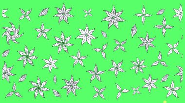 Raster illüstrasyonu. Yeşil renklerde. Hint süsü. Renkli süs kenarı. Çiçek duvar kağıdı. Çizim deseni.