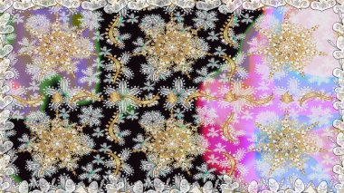 Paisleys zarif çiçek desenli arkaplan duvar kâğıdı çizimi klasik stil, modern 3D çizgili sanat eseri altın ve nötr desenli çiçek yaprakları ve süslemeleri..