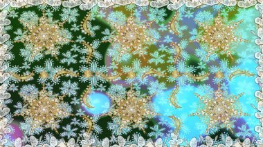 Barok tarzında kusursuz bir doğulu süsü. Tarafsız renklerde ve altın elementlerle geleneksel klasik altın raster deseni.