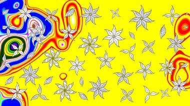 Tekstil veya kitap kapakları, imalat, duvar kağıtları, baskı, hediye paketi ve yapıştırma kitabı için çiçek eskizi geçmişi. Küçük çaplı çiçeklerdeki basit şirin desenler. Raster illüstrasyonu.