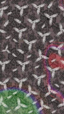 Raster Hip kumaş deseni. Eskiz Vintage Çiçek Deseni.