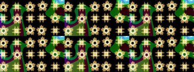 Raster illüstrasyonu. Kar taneleri siyah, yeşil ve kahverengi renklerde izole edilmiş. Kar Tanesi Simgesi. Raster illüstrasyonu.