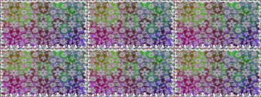 Tarafsız renklerde çiçekler. Renkli Bahar Temalı Kusursuz Arkaplan. Asya tekstil tarzında. Raster illüstrasyonu. Kusursuz çiçek deseni. Düz Çiçek Elementleri Tasarımı.