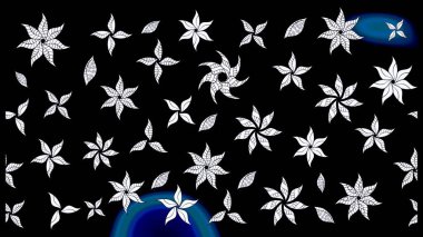 Güzel çiçek deseni. Renkli Bahar Teması eskiz kalıbı. Siyah renkli çiçekler. Düz Çiçek Elementleri Tasarımı.