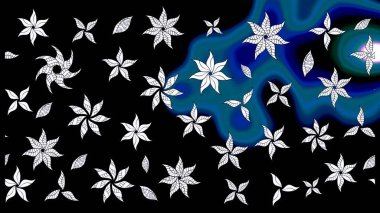 Raster deseni. Çiçekli çiçek deseni, suluboya. Süslü kumaş deseni.