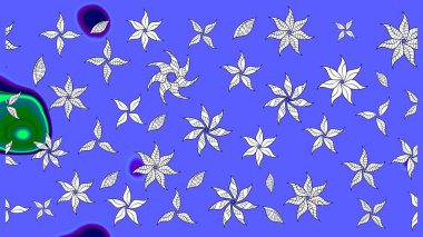 Çiçekli zambakların eskiz geçmişi. Parlak çiçekli kolaj çiçeği mavisi. Çiçek tasarımı için inanılmaz kolaj cennet tarzı..