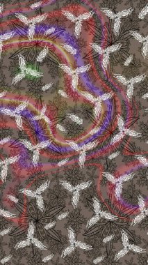 Güzel kumaş deseni. Raster illüstrasyonundaki çiçek desenli çizim. Düz Çiçek Elementleri Tasarımı. Renkli Bahar Teması çizim şablonu.