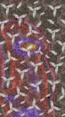 Raster illüstrasyonundaki çiçek desenli çizim. Düz Çiçek Elementleri Tasarımı. Güzel kumaş deseni. Renkli Bahar Teması çizim şablonu.