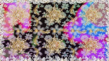 Noel, kar tanesi, yeni yıl. Gri renklerde ve altın elementlerle kusursuz klasik desen. Gri renklerde altın desenli altın elementler.