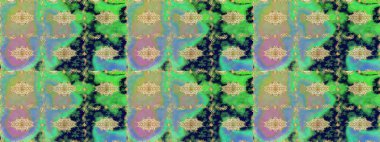 Raster oryantal süs. Altın elementlerle yeşil renklerde altın desen. Altın deseni çiz.