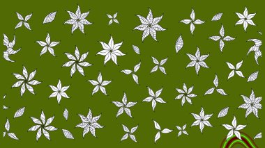 Çiçek yeşili eskiz deseni. Klasik taslak çizimi. Raster çiçek izi. Raster Yumuşak kumaş deseni.