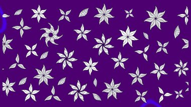 Raster illüstrasyonundaki çiçek desenli çizim. Mor renkte çiçekler.