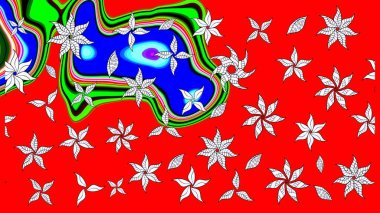 Raster illüstrasyonu. Kırmızı renkte zarif çiçek buketi suluboya. Düz Çiçek Elementleri Tasarımı. Renkli Bahar Teması çizim şablonu.