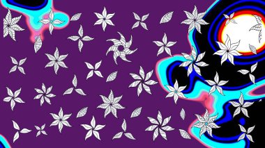 Taslak desenli, modaya uygun kumaş deseni. Düz Çiçek Elementleri Tasarımı. Şirin çiçek elementleri. Raster illüstrasyonu. Renkli Bahar Teması çizim şablonu.