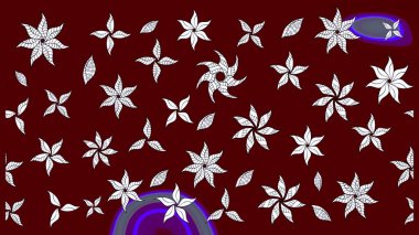 Çiçek buketleriyle klasik bir eskiz şekli. Kırmızı renklerde. Raster illüstrasyonu.