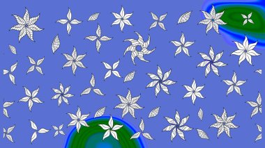 Raster Moda kumaş deseni. Çizgi çizimi kalıbı. Şirin çiçekler..