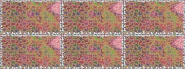 Tropikal temalı kelebek deseni. Raster illüstrasyonu. Tekstil, duvar kâğıtları, web sayfası arkaplanları ve yüzey dokuları için mükemmel. Sevimli kelebek bej renkli, pürüzsüz desen.